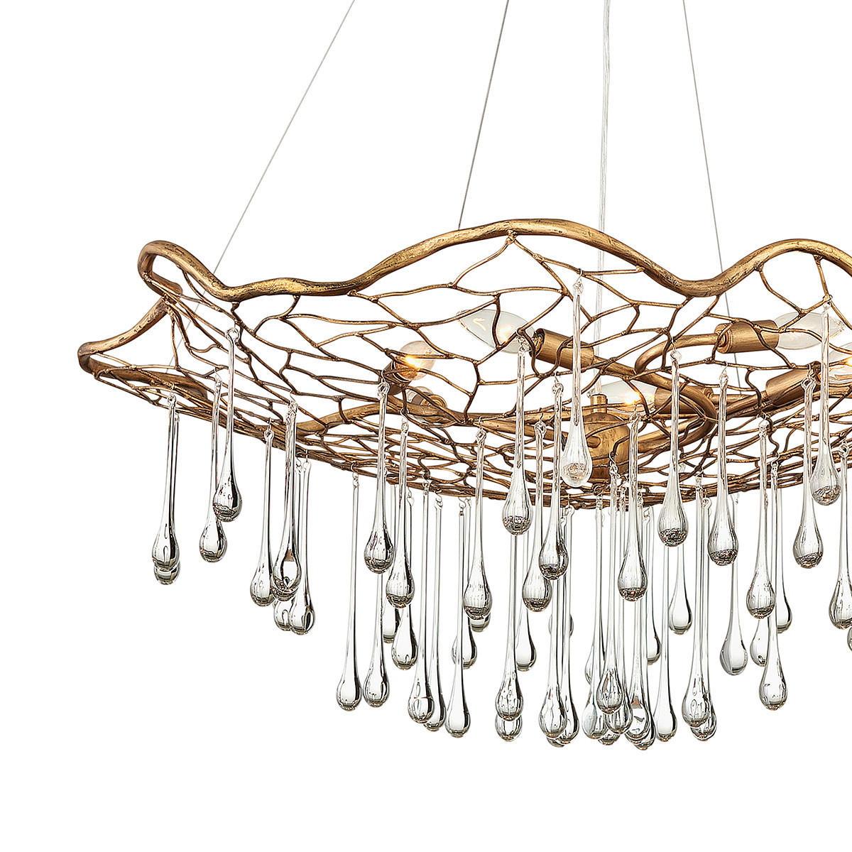 KRONLEUCHTER 91.4/48.2 cm    - Goldfarben, Konventionell, Glas/Metall (91.4/48.2cm) - Elstead Lighting