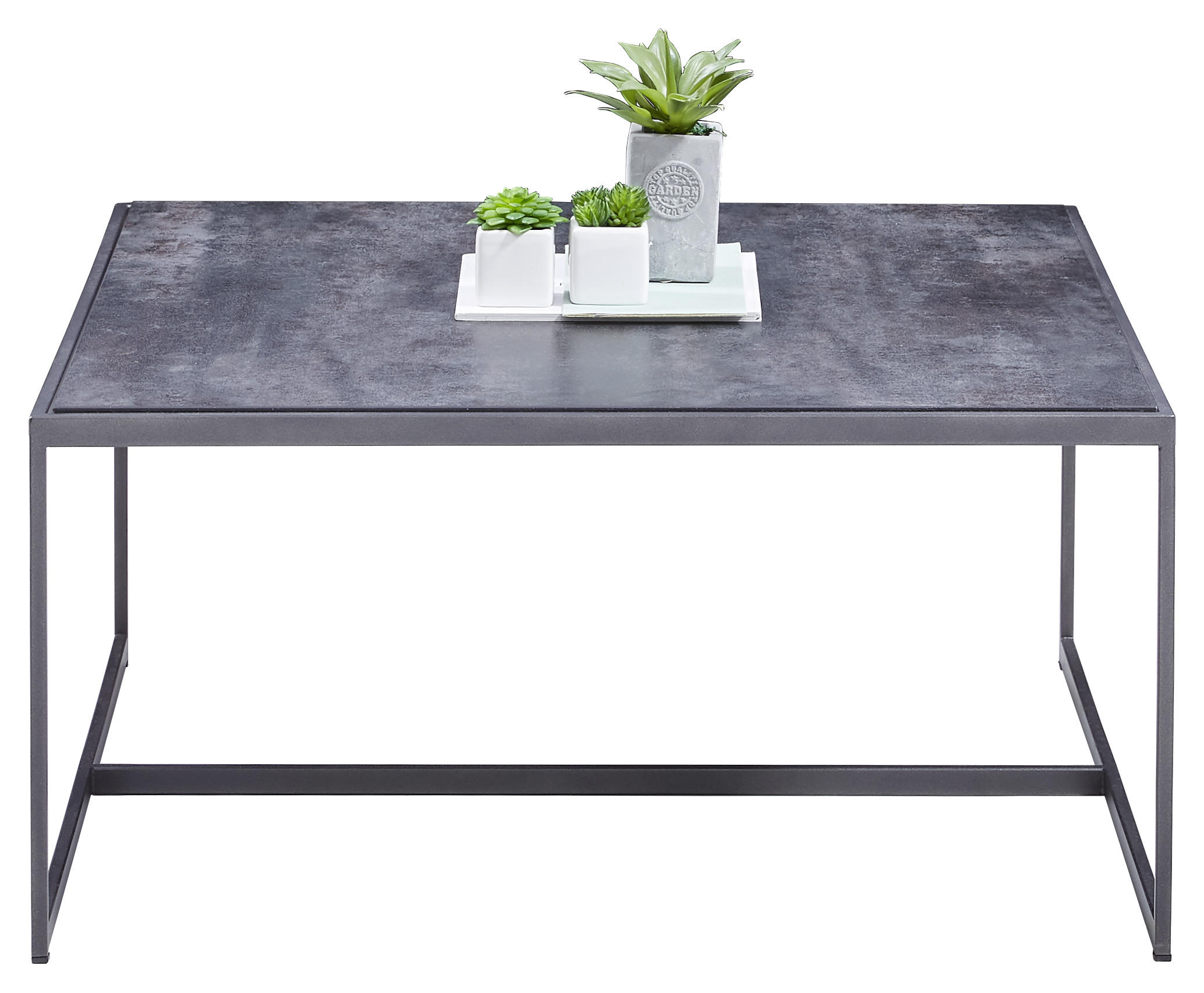 COUCHTISCH 70/70/35 cm quadratisch Anthrazit  - Anthrazit/Alufarben, Design, Keramik/Metall (70/70/35cm) - Dieter Knoll