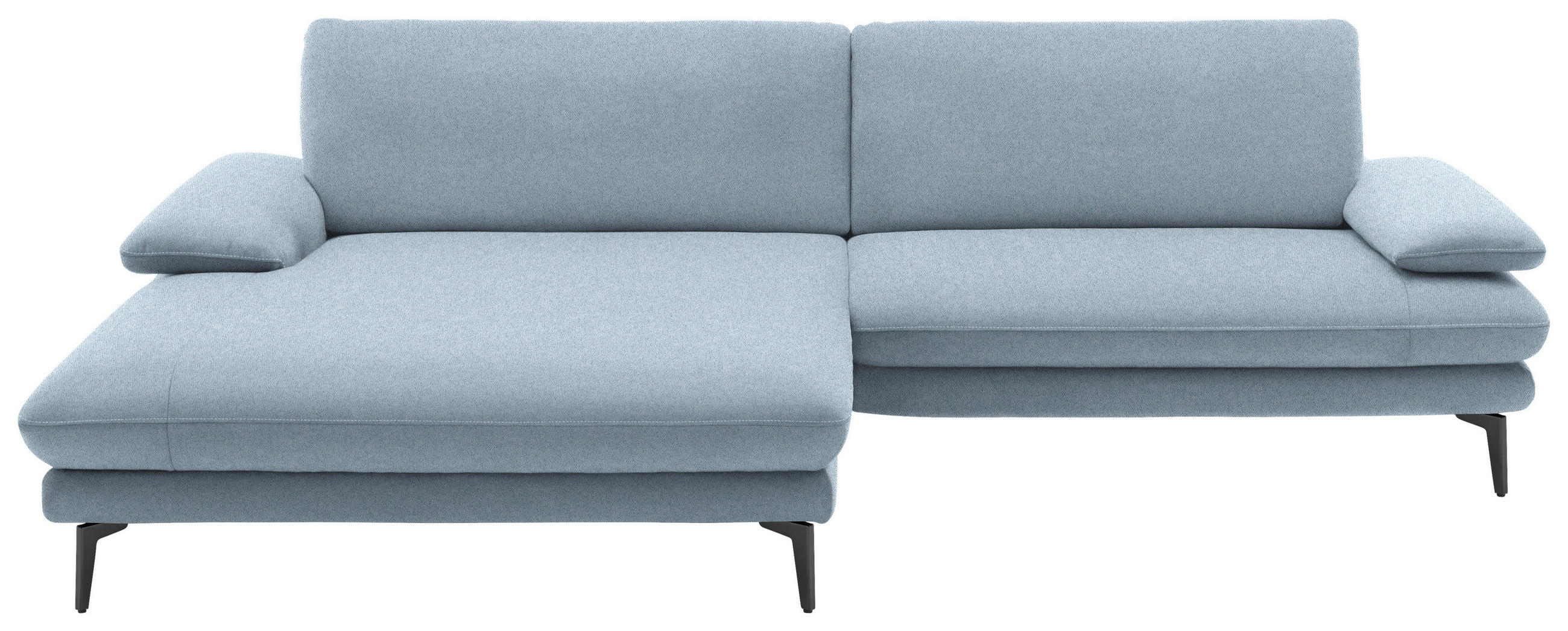 ECKSOFA Hellblau Webstoff  - Schwarz/Hellblau, Design, Textil/Metall (184/284cm) - Dieter Knoll