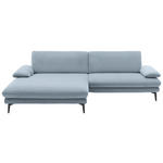 ECKSOFA  in Webstoff Hellblau  184/284 cm  - Schwarz/Hellblau, Design, Textil/Metall (184/284cm) - Dieter Knoll