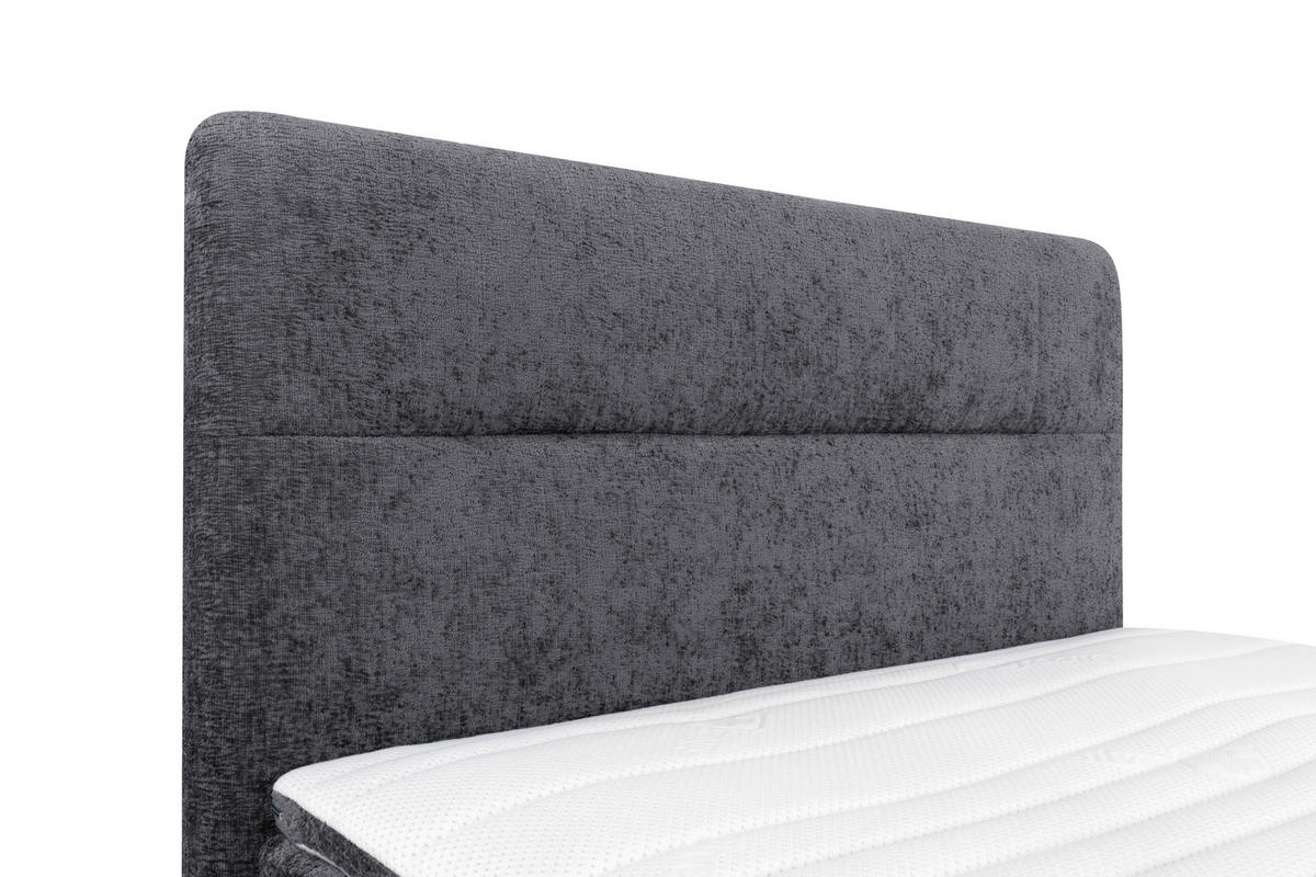 BOXSPRINGBETT 140/200 cm  in Dunkelgrau  - Dunkelgrau/Schwarz, Design, Textil/Metall (140/200cm) - Esposa