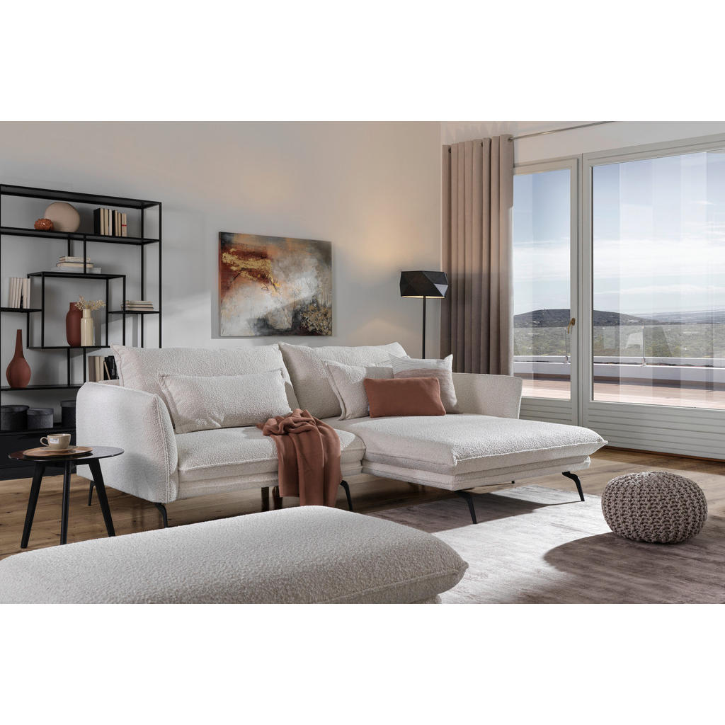 Thumbnail - Stylife Ecksofa, Creme, Textil, 3-Sitzer, Ottomane rechts, L-Form, 277x182 cm, Oeko-Tex® Standard 100, Typenauswahl, Sto...