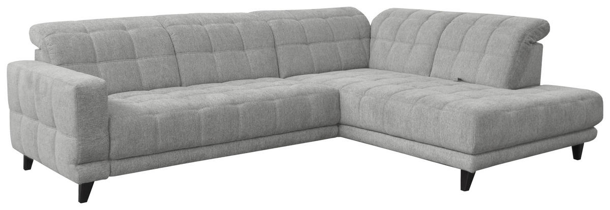 ECKSOFA Grau Webstoff  - Schwarz/Grau, Design, Holz/Textil (302/216cm) - Xora