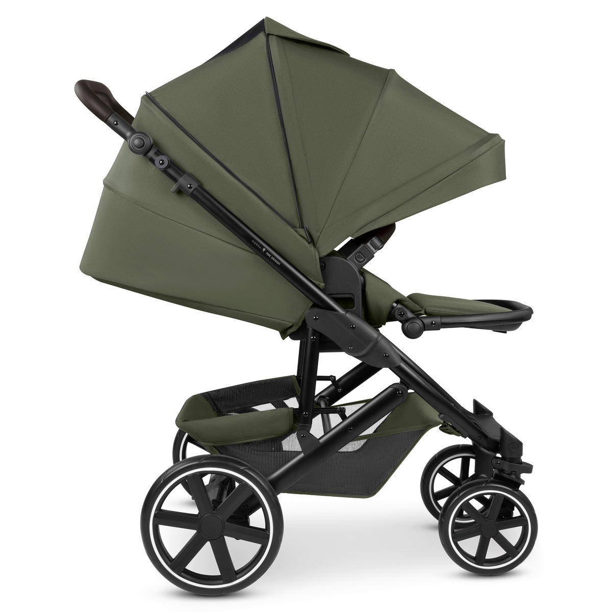 KINDERWAGENSET  Sierra All in One  Pea  - Smaragdgrün/Anthrazit, Basics, Textil/Metall (58,5/111/100cm) - ABC Design