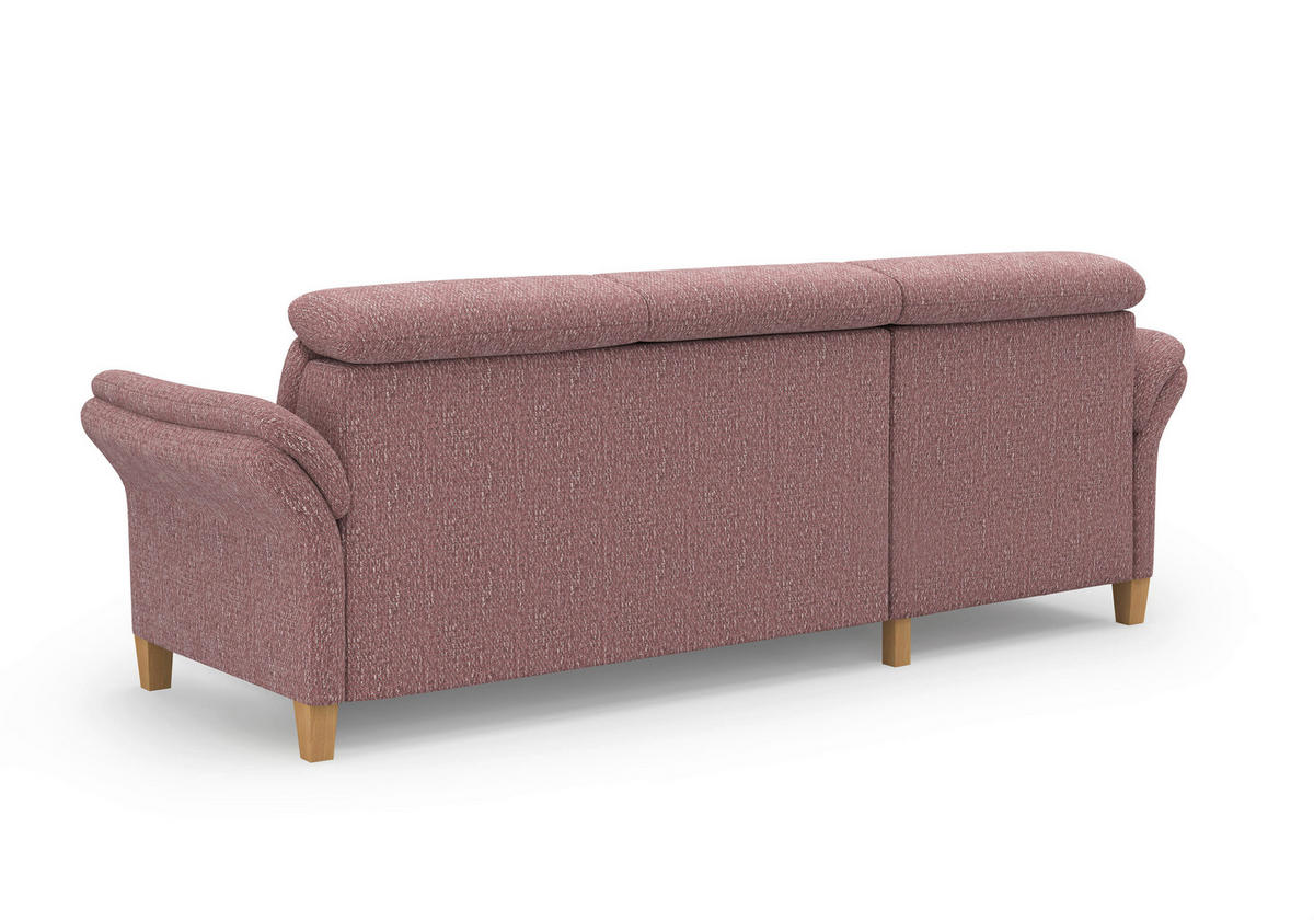 ECKSOFA GLENDALE E in Chenille Aubergine  166/253 cm  - Eichefarben/Aubergine, KONVENTIONELL, Holz/Textil (166/253cm) - Sit & More