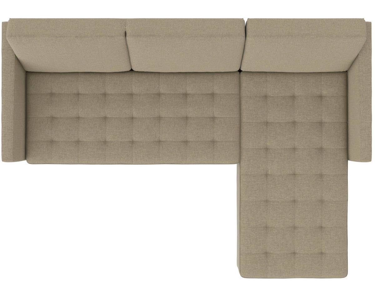 ECKSOFA PALERMO Cappuccino Webstoff, Leinenoptik Schlaffunktion, Stauraum  - Schwarz/Cappuccino, Basics, Kunststoff/Textil (213/154cm) - Livetastic