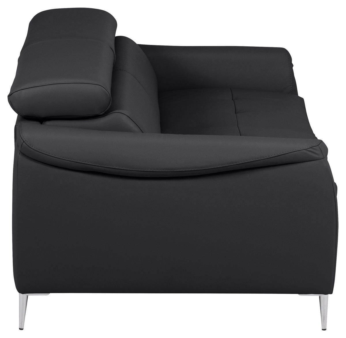 SCHLAFSOFA in Textil, Leder Schwarz  - Schwarz, Design, Leder/Textil (203/77-98/103cm) - MID.YOU