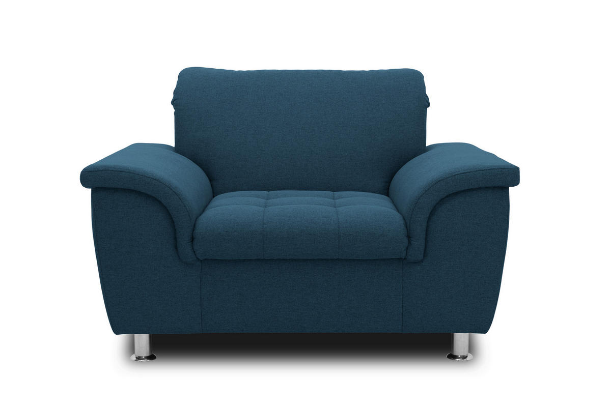 SESSEL Webstoff Dunkelblau    - Chromfarben/Dunkelblau, KONVENTIONELL, Textil/Metall (120/81/97cm) - MID.YOU