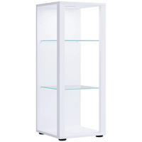 VITRINE in Weiss  - Weiss/Schwarz, Modern, Glas/Holzwerkstoff (35/90/35cm) - MID.YOU
