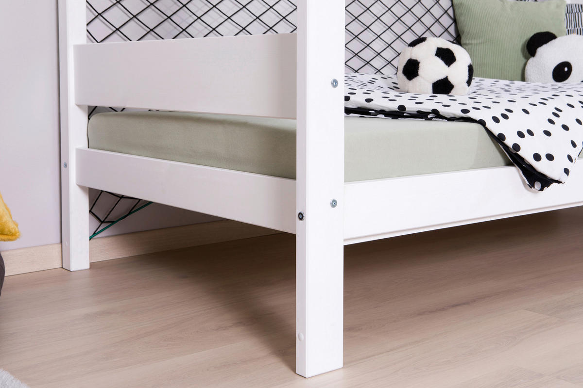 STAURAUMBETT 90/200 cm  in Weiß  - Naturfarben/Weiß, MODERN, Holz/Textil (90/200cm) - MID.YOU