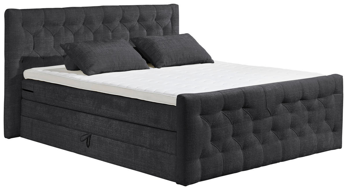 PAT BOXSPRING 180/200 cm  negru  - negru, Modern, plastic/textil (180/200cm) - MID.YOU