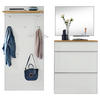 GARDEROBE 4-teilig  in 180/195/40 cm  - Weiss/Alufarben, Design, Glas/Holz (180/195/40cm)