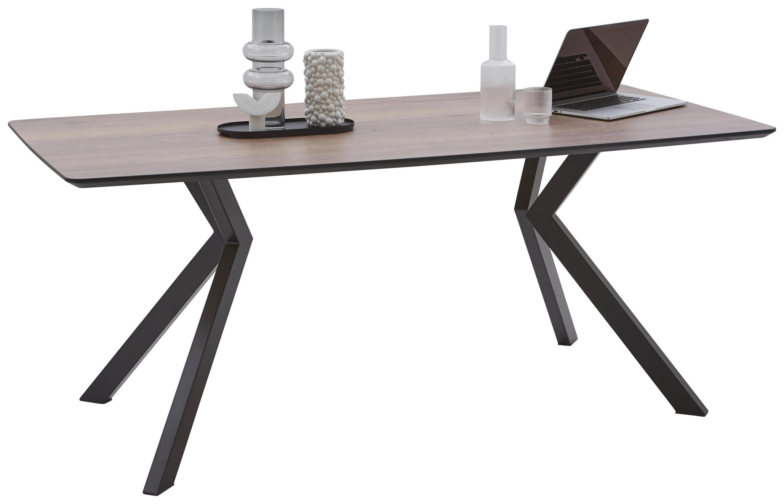 ESSTISCH in Metall, Kunststoff 130/90/75 cm   - Eichefarben/Schwarz, KONVENTIONELL, Kunststoff/Metall (130/90/75cm) - Valnatura