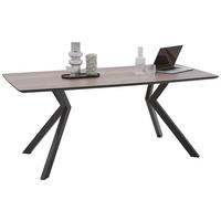 ESSTISCH in Metall, Kunststoff 130/110/75 cm   - Eichefarben/Schwarz, KONVENTIONELL, Kunststoff/Metall (130/110/75cm) - Valnatura