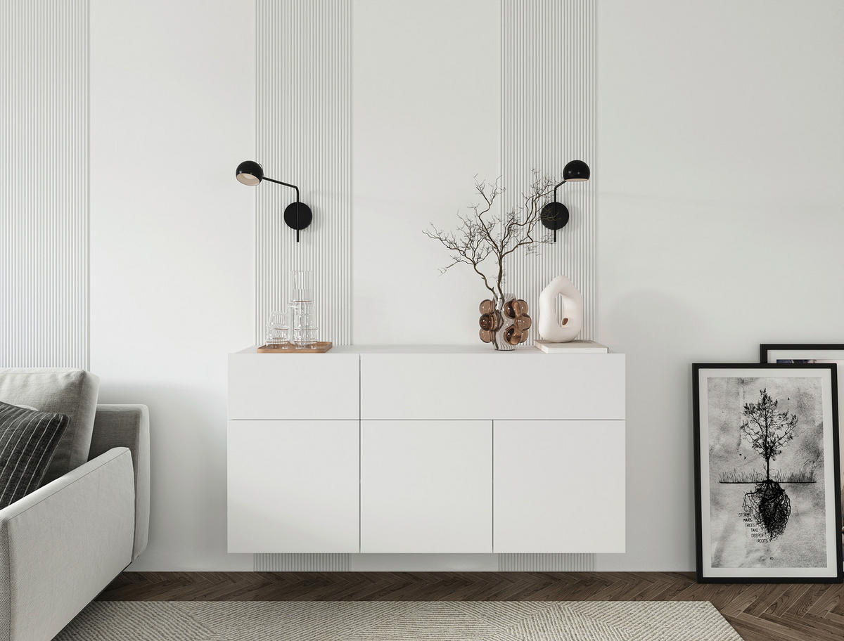 SIDEBOARD  in 150/75/42 cm  - Weiß, Design, Holzwerkstoff (150/75/42cm) - Hom`in