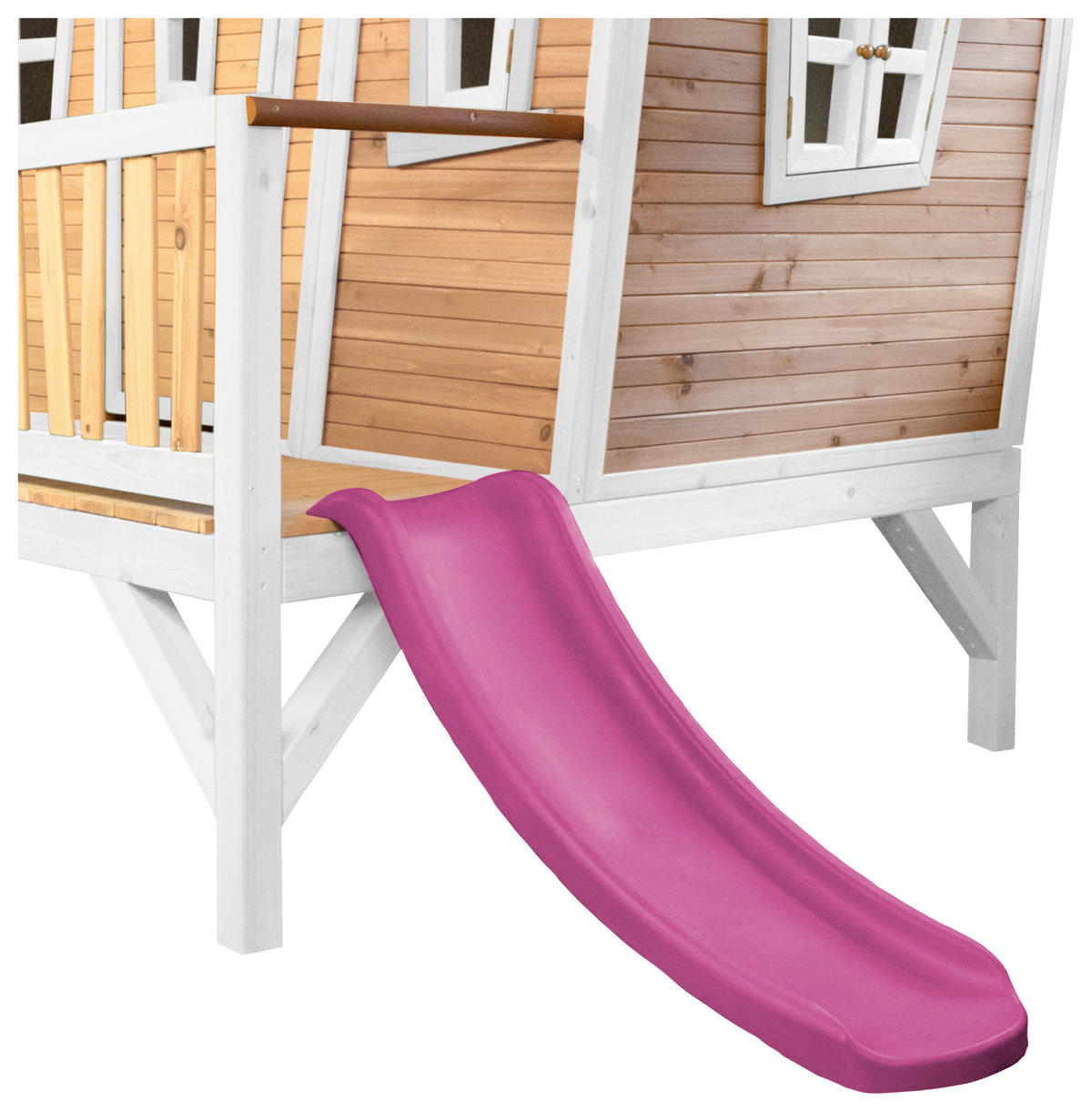 SPIELHAUS 123/12,8/152 cm  - Weiss/Lila, Konventionell, Holz/Kunststoff (123/12,8/152cm)