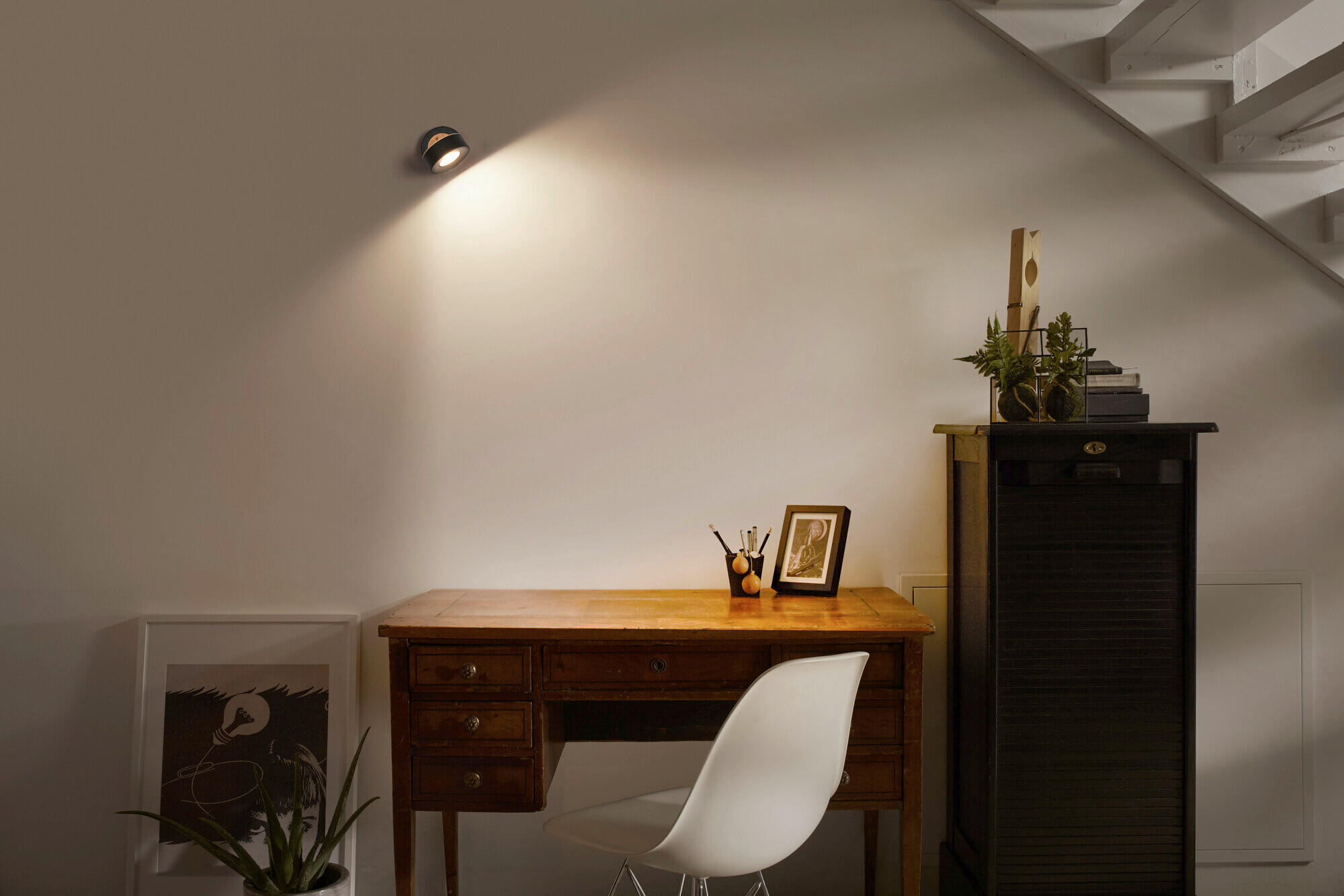 LED-STRAHLER 9/12,2/9 cm   - Schwarz, Design, Holz/Kunststoff (9/12,2/9cm) - Osram