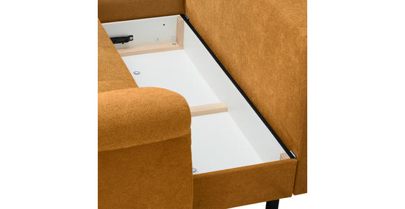ECKSOFA Senfgelb Flachgewebe - Senfgelb/Schwarz, Design, Kunststoff/Textil (175/278cm) - Xora