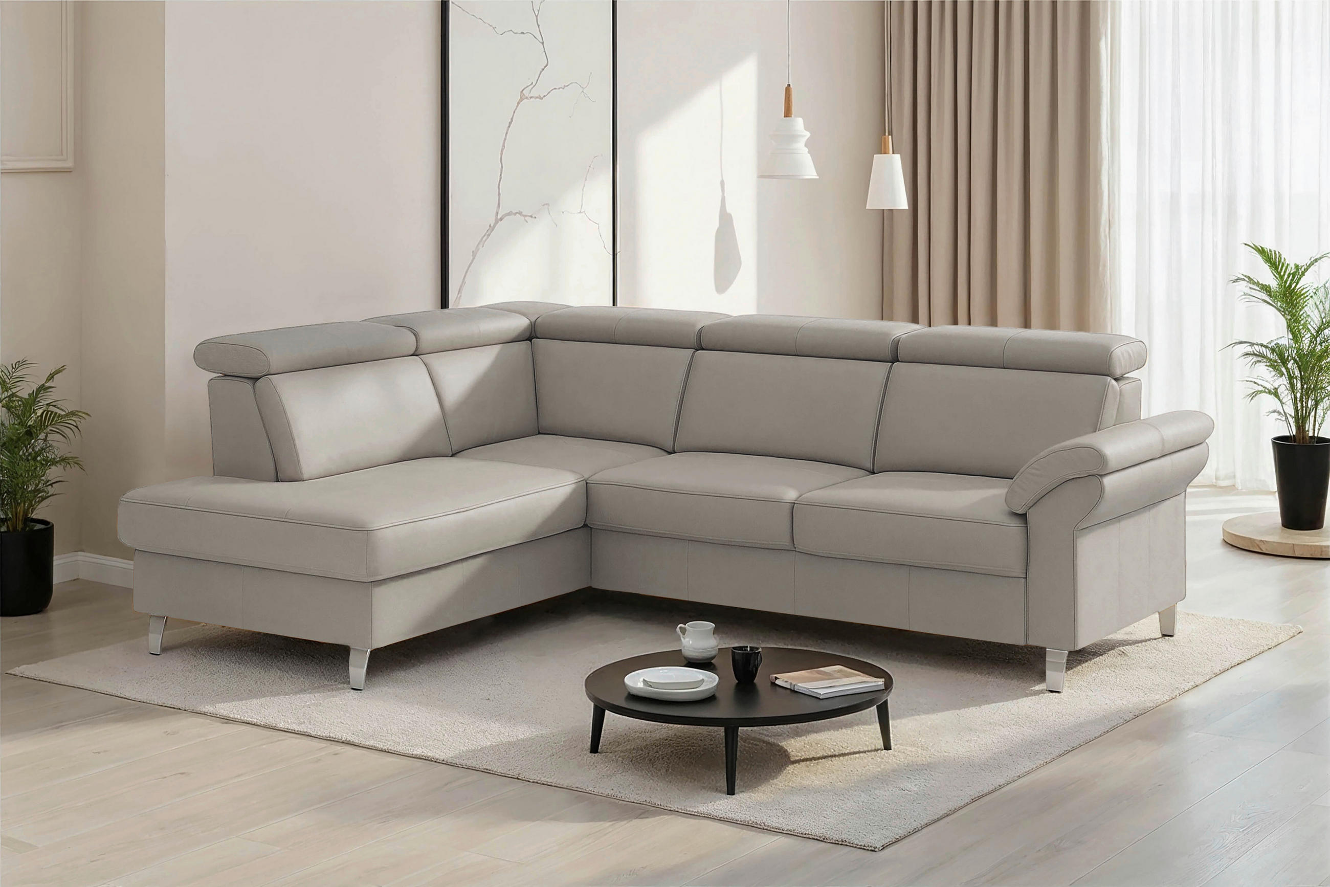 Sit & More Ecksofa Arngast E Hellgrau 245x194 cm