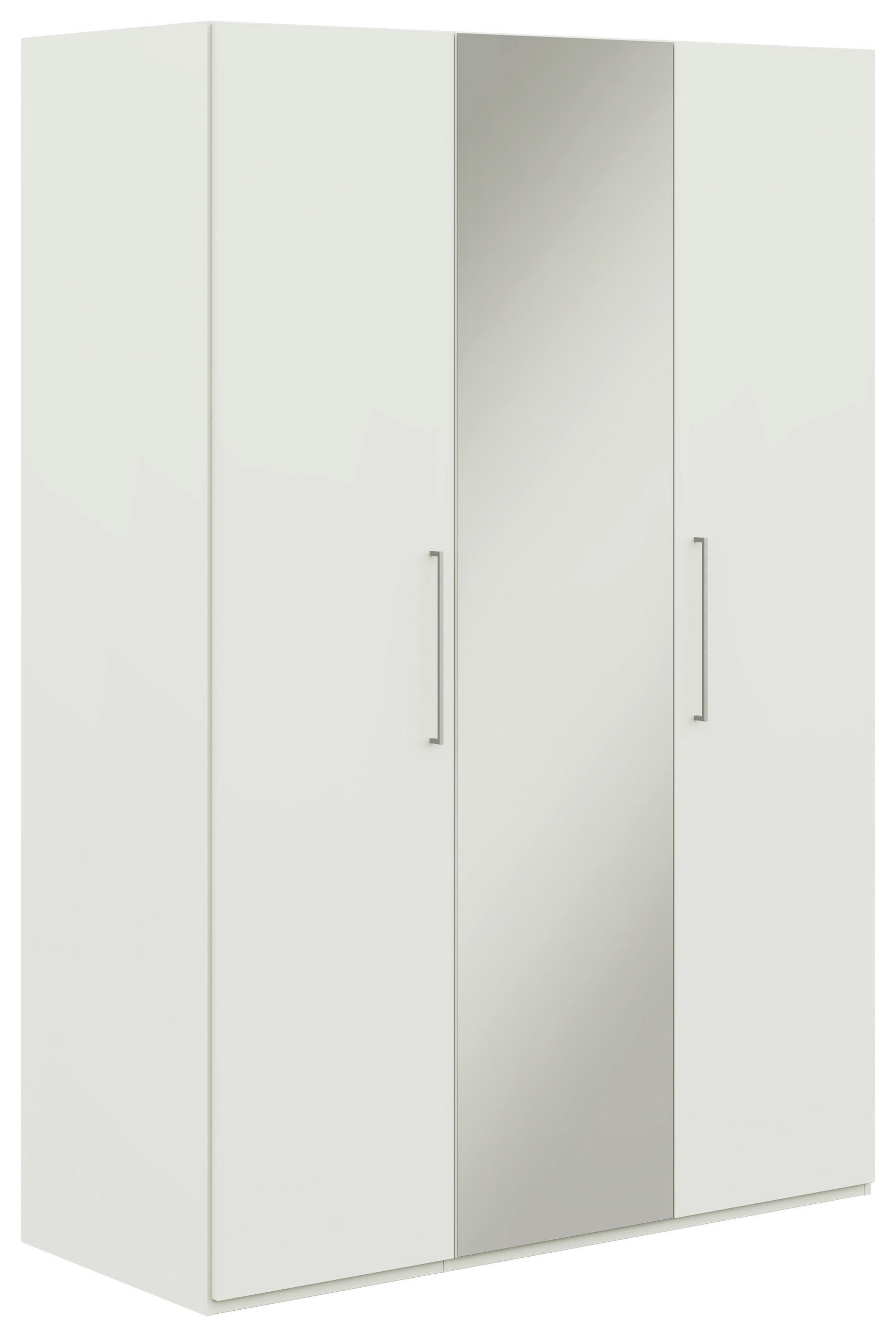 KLEIDERSCHRANK  in Weiß  - Edelstahlfarben/Weiß, Design, Glas/Holzwerkstoff (151,3/213,6/59,3cm) - Cantus