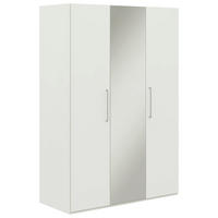 KLEIDERSCHRANK  in Weiß  - Edelstahlfarben/Weiß, Design, Glas/Holzwerkstoff (151,3/213,6/59,3cm) - Cantus