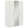 KLEIDERSCHRANK  in Weiß  - Edelstahlfarben/Weiß, Design, Glas/Holzwerkstoff (151,3/213,6/59,3cm) - Cantus