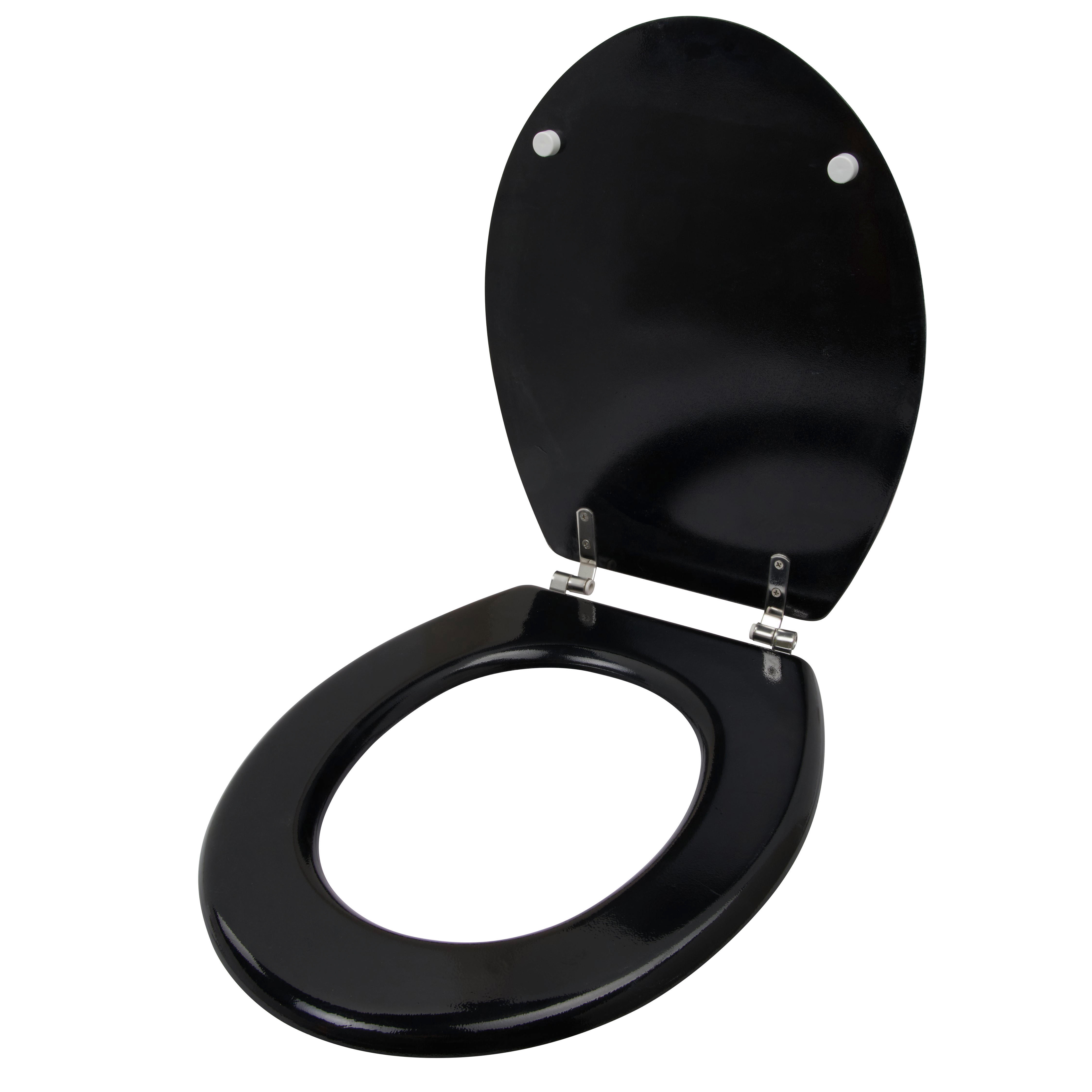 WC-SITZ Schwarz  - Schwarz, Basics, Kunststoff (45/36/5cm)