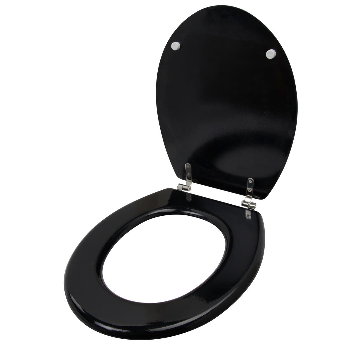 WC-SITZ Schwarz  - Schwarz, Basics, Kunststoff (45/36/5cm)