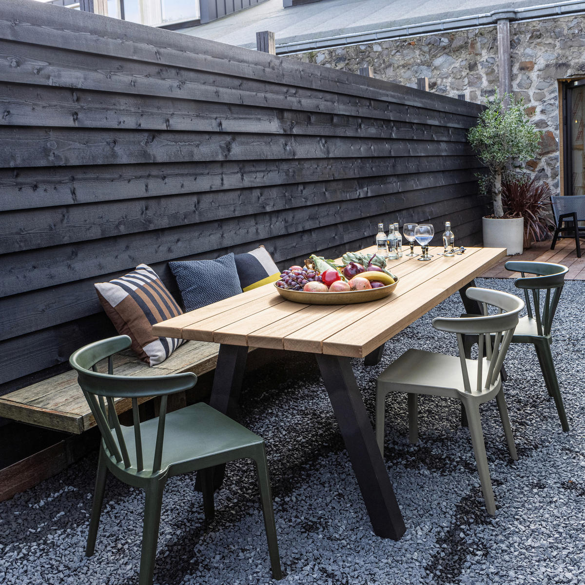 GARTENSTUHL-SET Grün  - Grün, MODERN, Kunststoff (52/75/53cm) - Livetastic