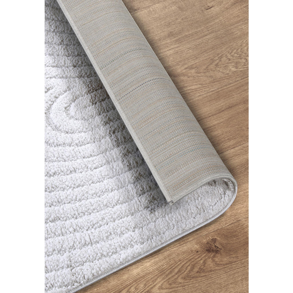 Thumbnail - Elle Decoration Hochflorteppich New York, Weiß, Textil, Wellen, rechteckig, 160x235 cm, Oeko-Tex® Standard 100, für Fußb...