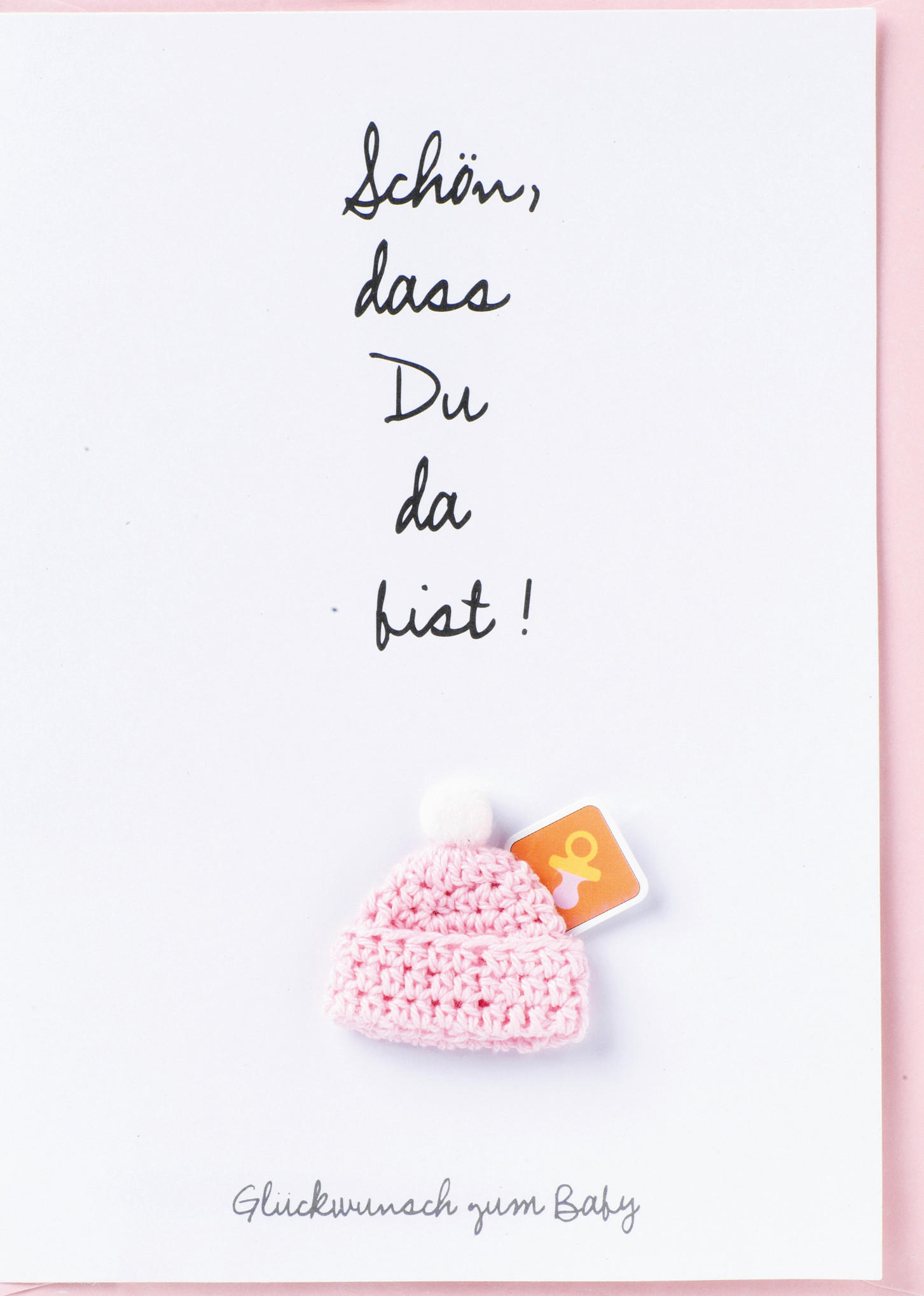 GLÜCKWUNSCHKARTE  - Weiss/Rosa, Basics, Papier (0,17/0,12cm) - Räder