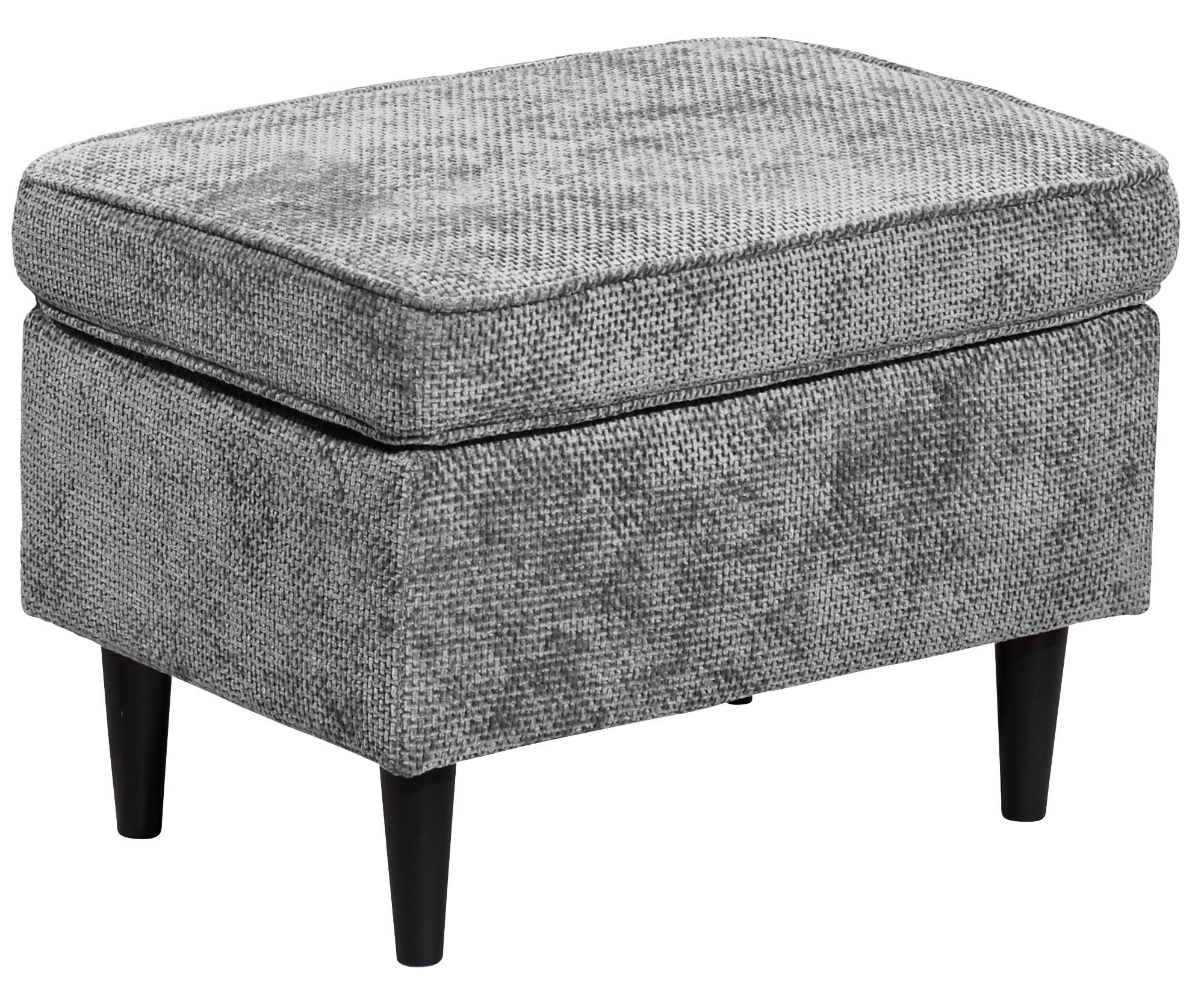 HOCKER Webstoff Grau  - Schwarz/Grau, KONVENTIONELL, Holz/Textil (63/43/42cm) - MID.YOU