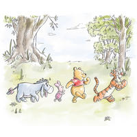 FOTOTAPETE WINNIE THE POOH WALK  - Naturfarben, Design, Textil (300/250cm) - Disney