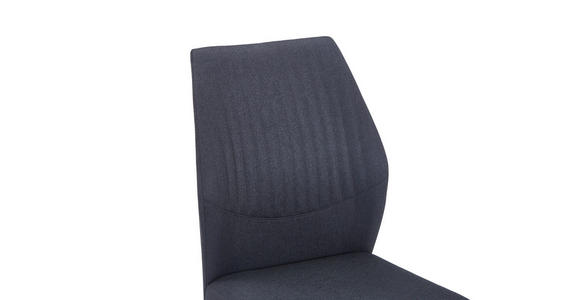 STUHL in Eisen Leinenoptik Metall, Textil - Dunkelgrau/Schwarz, MODERN, Textil/Metall (46/98/58,5cm) - Carryhome