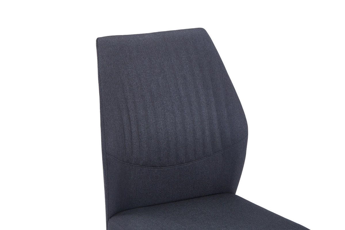 STUHL  in Eisen Leinenoptik Metall, Textil  - Dunkelgrau/Schwarz, MODERN, Textil/Metall (46/98/58,5cm) - Carryhome