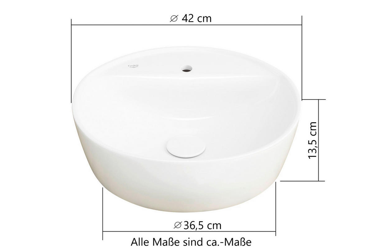 WASCHTISCHKOMBI 80 cm  - Weiss/Eiche Wotan, Modern, Keramik/Holzwerkstoff (80cm) - Held