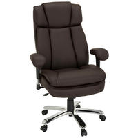 KANCELÁRSKE KRESLO, vzhľad kože, tmavohnedá - tmavohnedá/strieborná, Modern, kov/textil (77/123/84cm) - MID.YOU