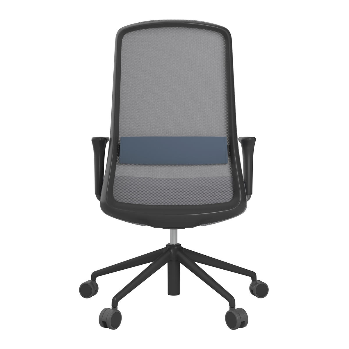 DREHSTUHL Lederlook Grau, Schwarz, Petrol  - Petrol/Schwarz, MODERN, Kunststoff/Textil (70/103-115/70cm)