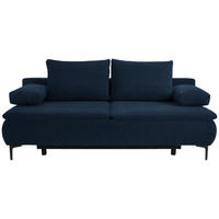 BOXSPRINGSOFA in Flachgewebe Dunkelblau  - Dunkelblau, Konventionell, Textil/Metall (204/93/100cm) - Novel