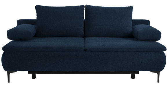 BOXSPRINGSOFA Flachgewebe Dunkelblau - Dunkelblau, KONVENTIONELL, Textil/Metall (204/93/100cm) - Novel