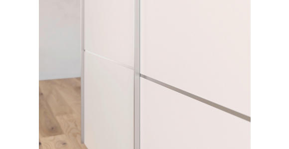 SCHWEBETÜRENSCHRANK 301/223/68 cm 3-türig Weiß - Alufarben/Weiß, KONVENTIONELL, Glas/Holzwerkstoff (301/223/68cm) - Novel