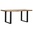 TISCHPLATTE      - Sheeshamfarben, Design, Holz (180/90/5cm) - Landscape