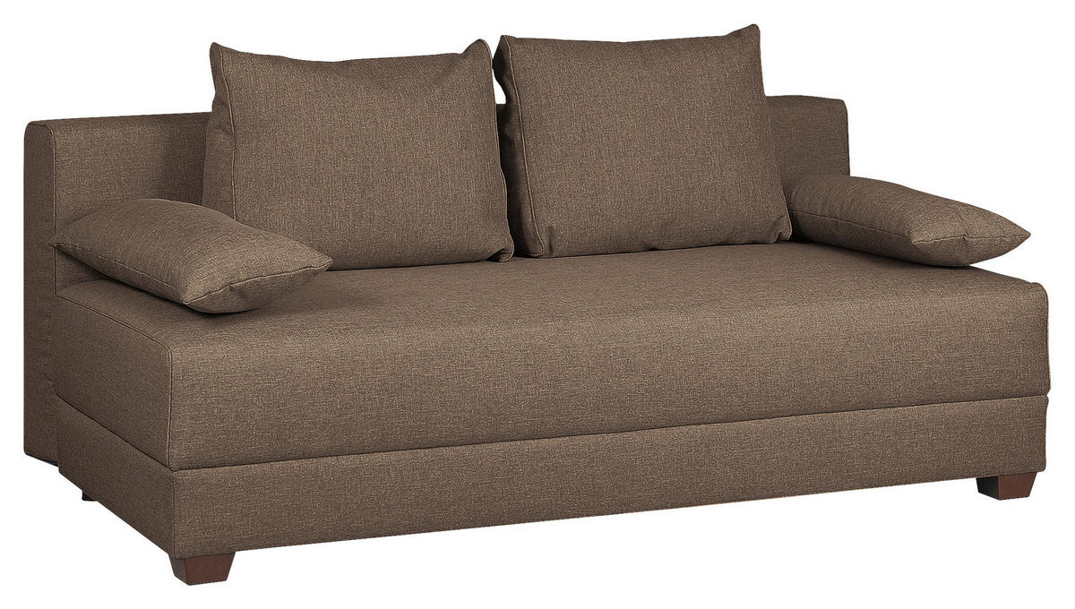 SCHLAFSOFA in Webstoff Braun  - Dunkelbraun/Braun, Design, Holz/Textil (202/85/110cm) - MID.YOU