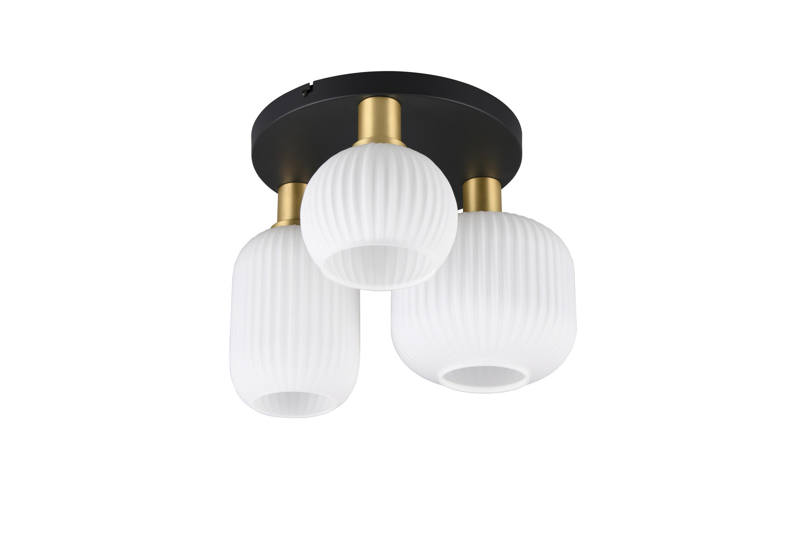 DECKENLEUCHTE 39/28,5 cm   - Messingfarben/Weiß, KONVENTIONELL, Glas/Metall (39/28,5cm) - Trio Leuchten