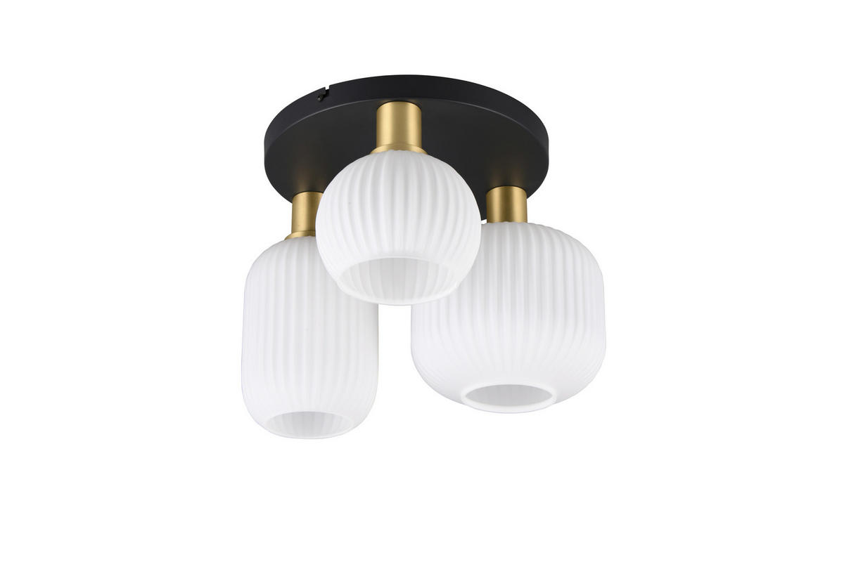 DECKENLEUCHTE 39/28,5 cm   - Messingfarben/Weiß, KONVENTIONELL, Glas/Metall (39/28,5cm) - Trio Leuchten