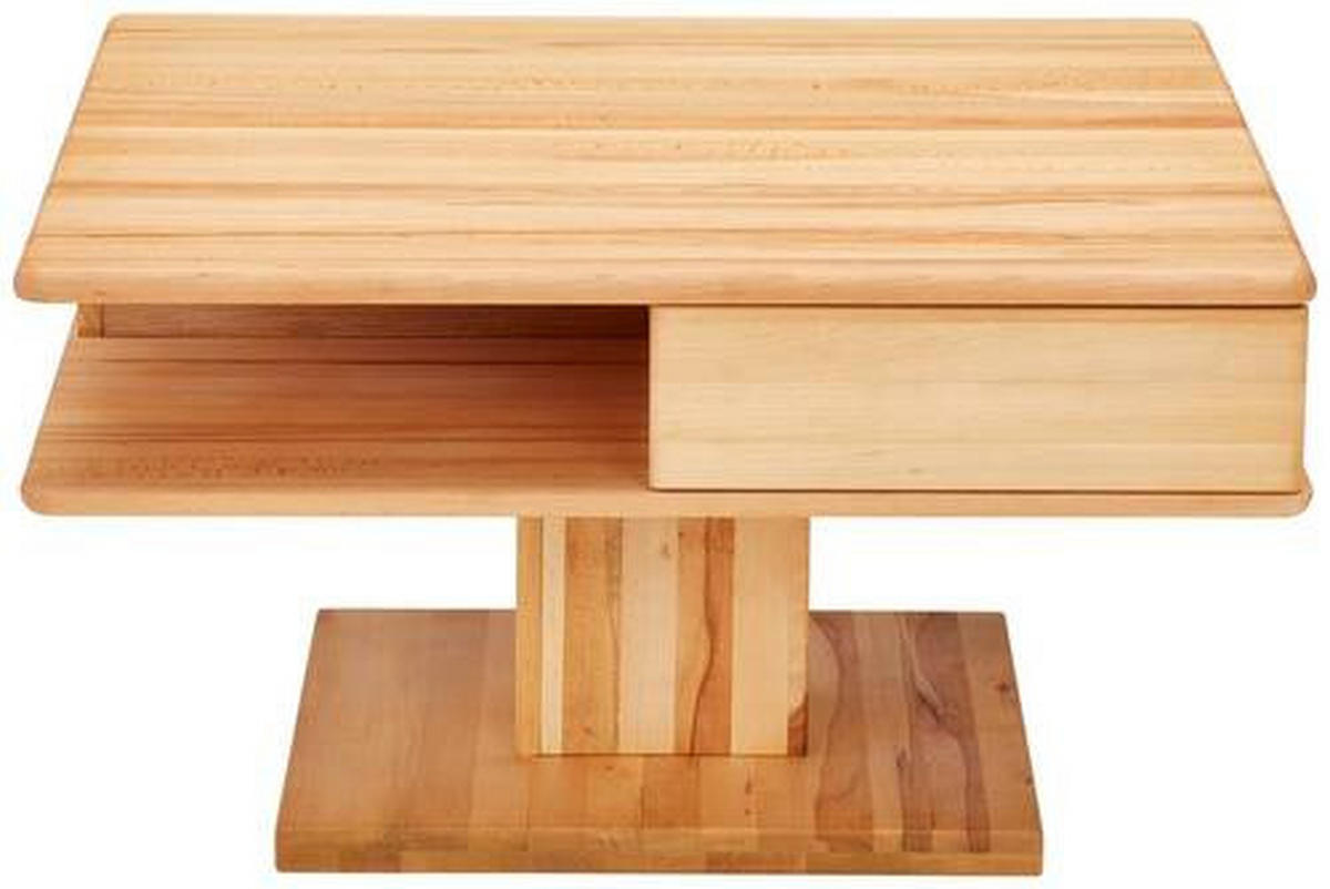 COUCHTISCH Buche massiv 80/80/47 cm quadratisch Buchefarben  - Buchefarben, KONVENTIONELL, Holz (80/80/47cm) - Linea Natura