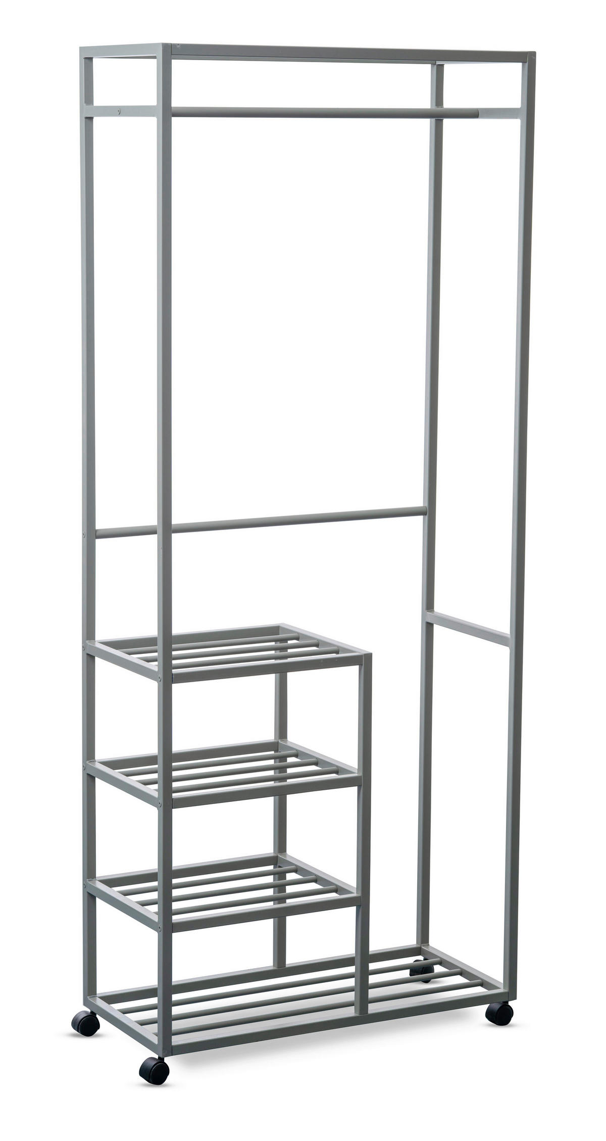 POJÍZDNÝ ŠATNÍ STOJAN - šedá, Basics, kov/plast (75/183/35cm)