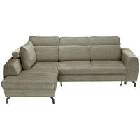 ECKSOFA Olivgrün Chenille  - Schwarz/Olivgrün, KONVENTIONELL, Textil/Metall (185/266cm) - Carryhome
