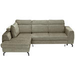 ECKSOFA Olivgrün Chenille  - Schwarz/Olivgrün, KONVENTIONELL, Textil/Metall (185/266cm) - Carryhome