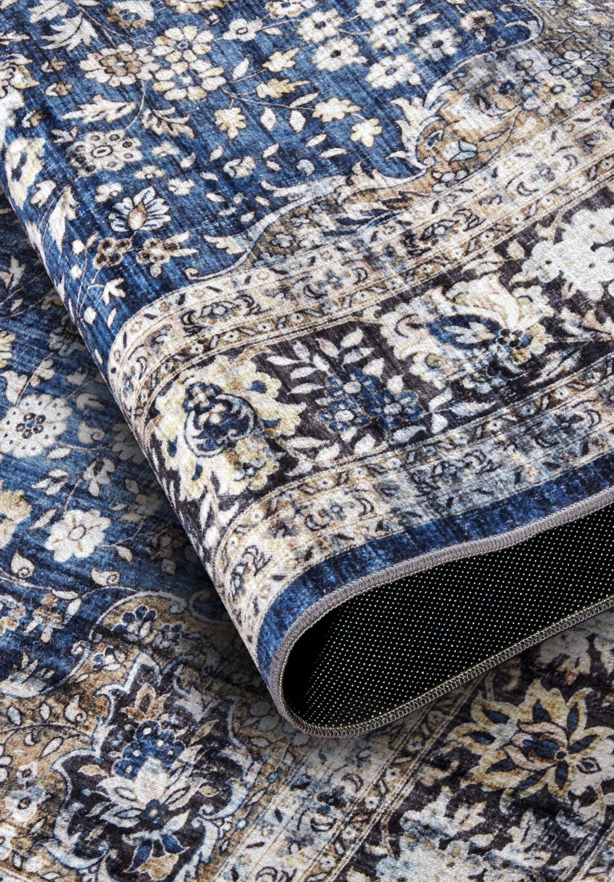 VINTAGE-TEPPICH 80/150/150 cm Asya Creme, Dunkelblau  - Creme/Dunkelblau, Design, Kunststoff/Textil (80/150/150cm)